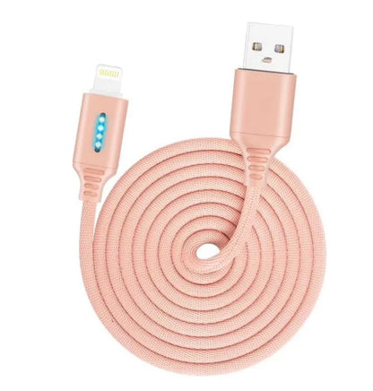Black woven fabric braided USB fast charging cable with Type-C connector, 1 metre long.