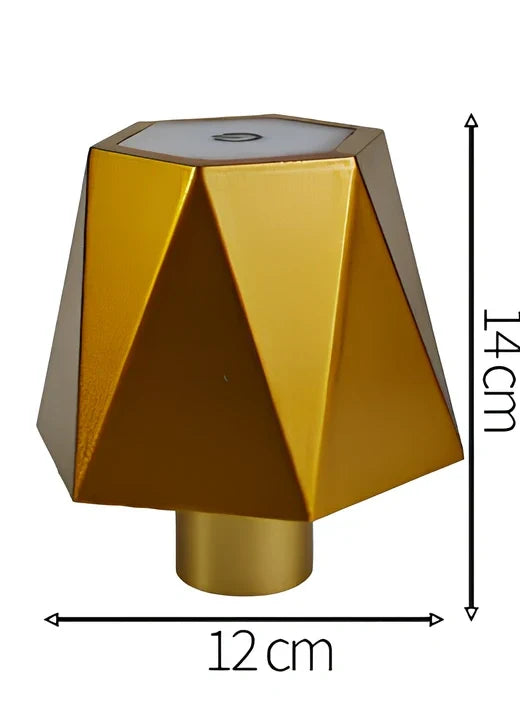 Wireless wine bottle lamp with USB charging cable in black aluminium finish showing LED illumination