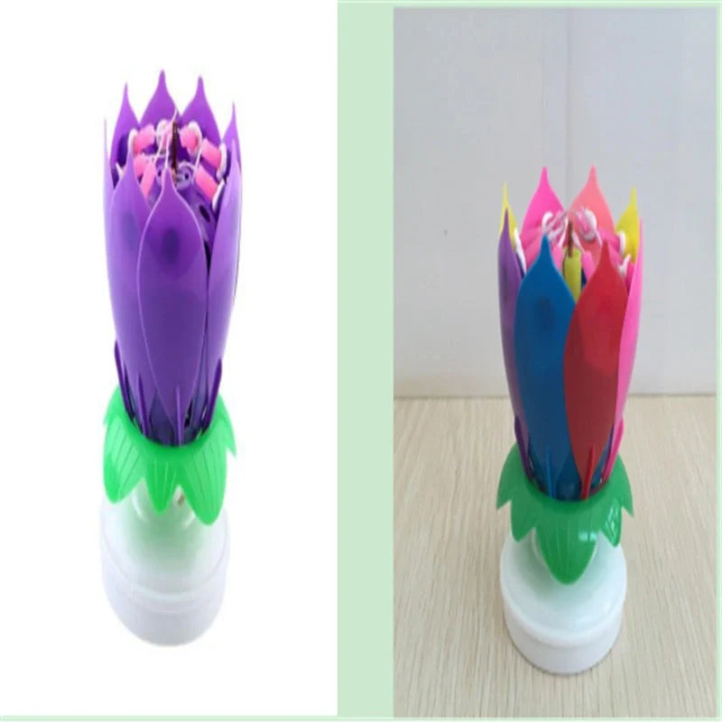Musical Lotus Candles in various colors with a unique lotus design and music feature