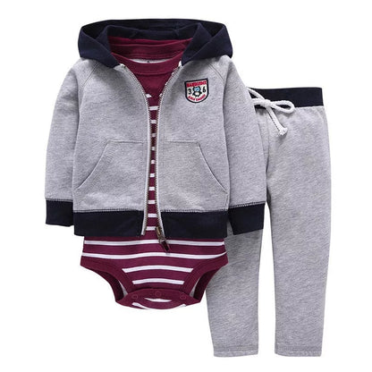 Infant cotton long sleeve hoodie with zipper closure in various colors