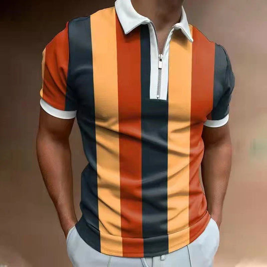 Men's striped polo shirt in a variety of vibrant colors and sizes