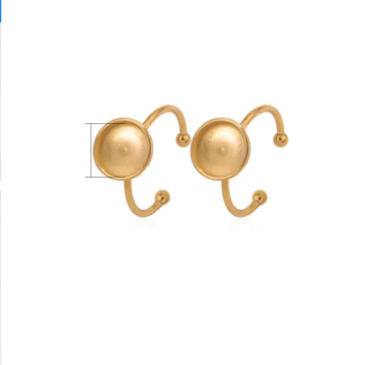 Stainless steel DIY ring setting with electroplated gold finish and totem pattern decoration