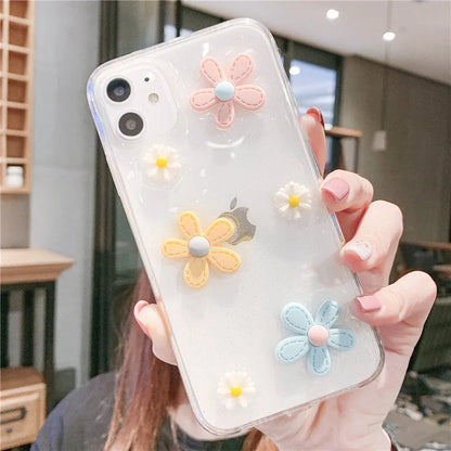 iPhone soft rubber protective case with floral pattern showing New Year's flowers design