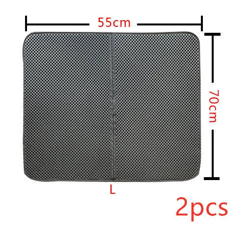 Versatile cat litter mat in different sizes and colors, featuring a dual-layer design to trap litter and protect floors