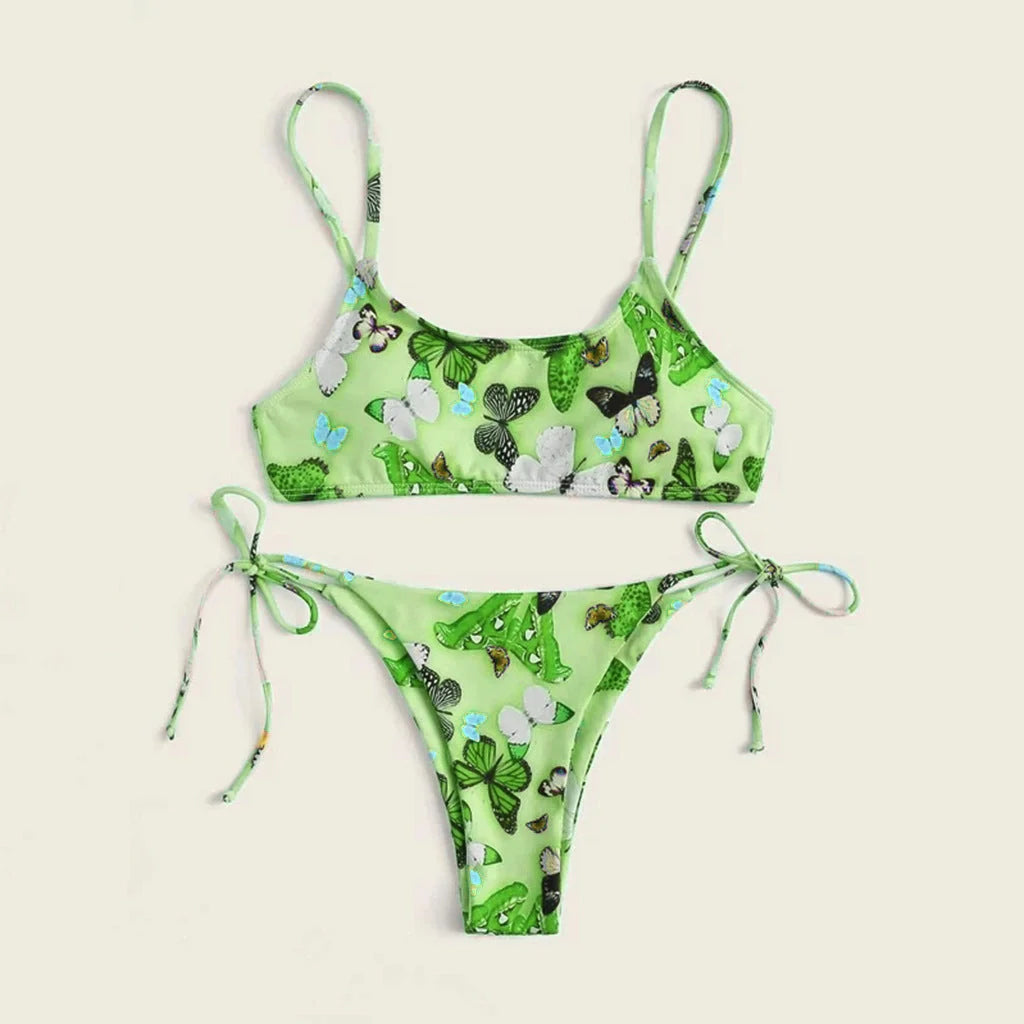 Summer flowers print push-up bikini in various colors for beach wear