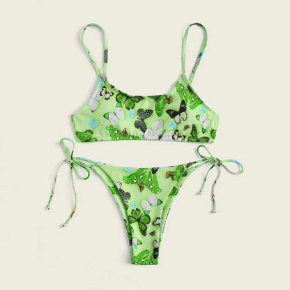 Summer flowers print push-up bikini in various colors for beach wear