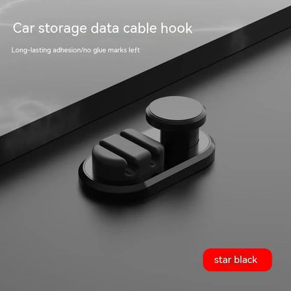 ABS silicone car storage hook for organising data cables with adhesive backing