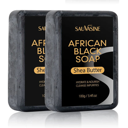 100g African Black Soap bar with deep cleansing and anti-mite properties