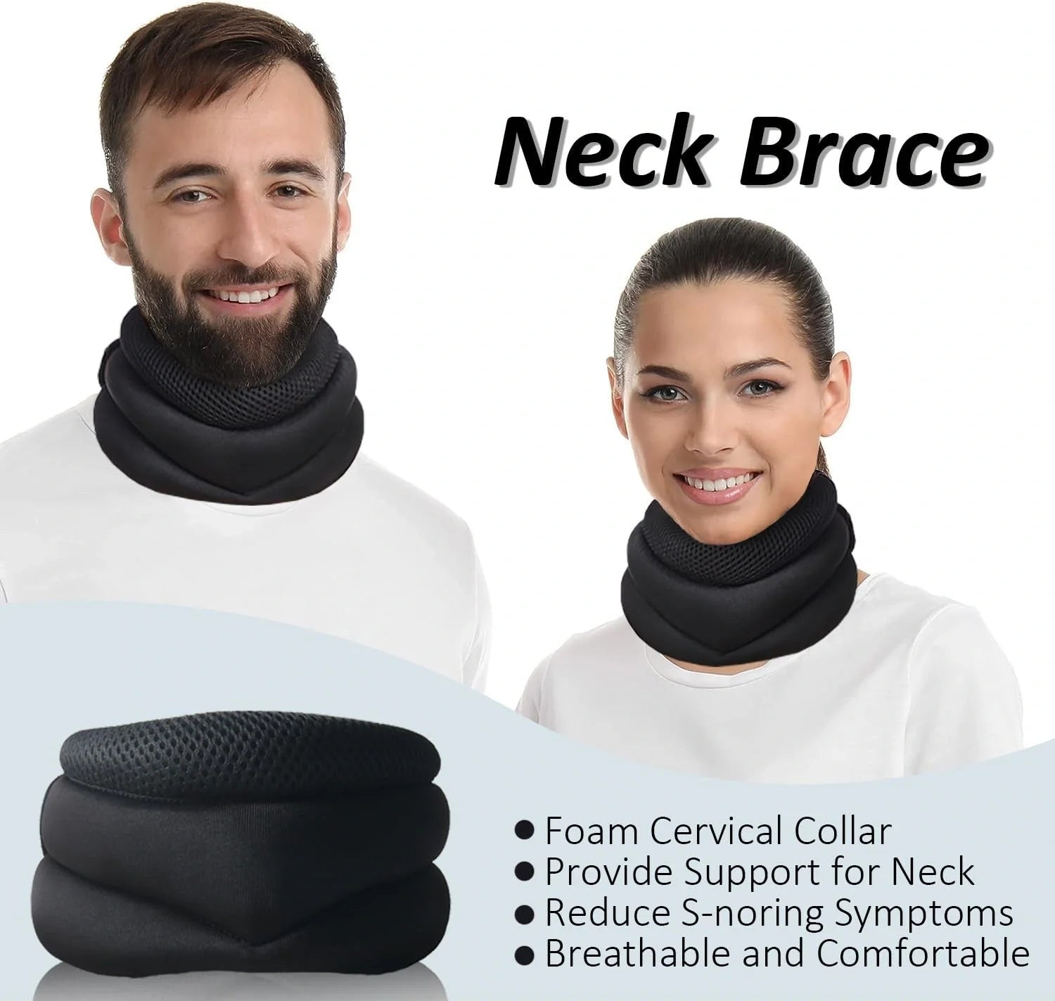 Adjustable Foam Cervical Collar for neck pain relief and spine support