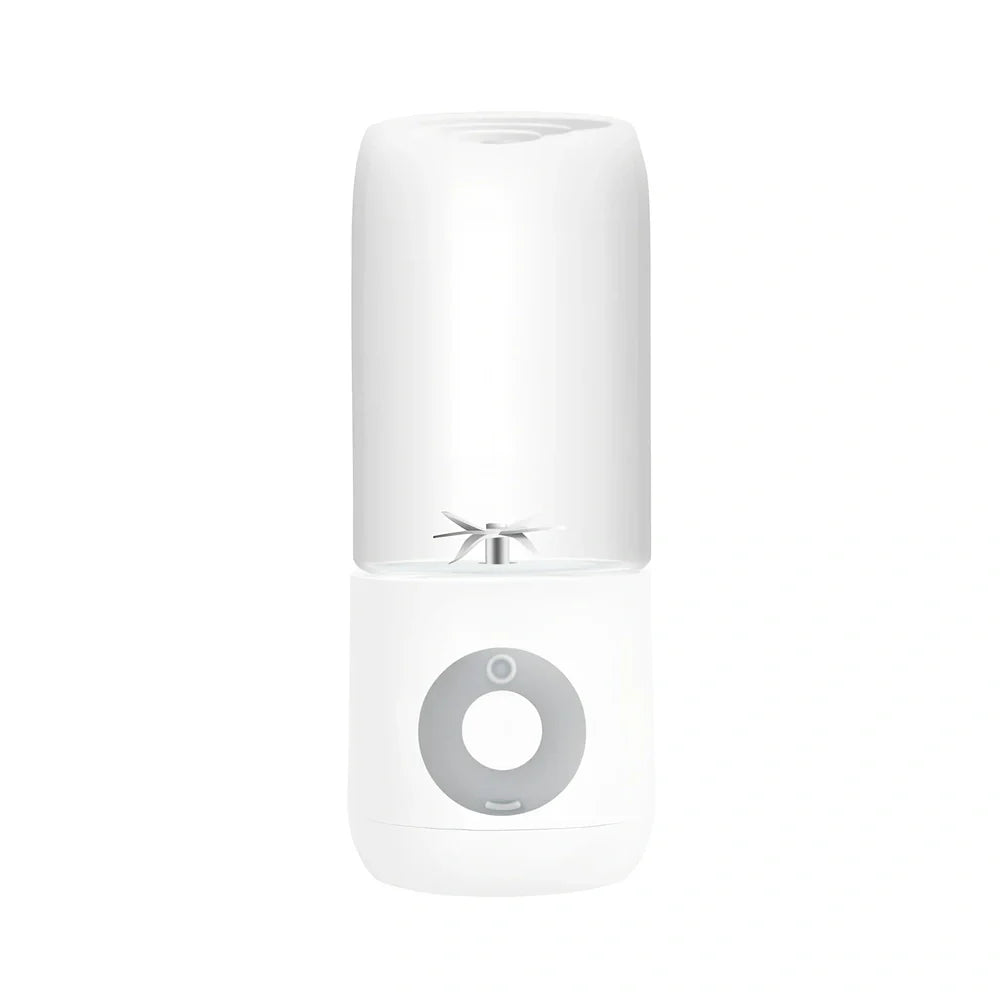 Compact USB automatic juicer in green colour measuring 7cm wide with 19.5cm height