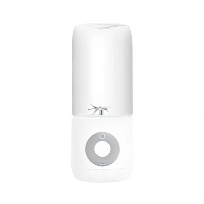 Compact USB automatic juicer in green colour measuring 7cm wide with 19.5cm height