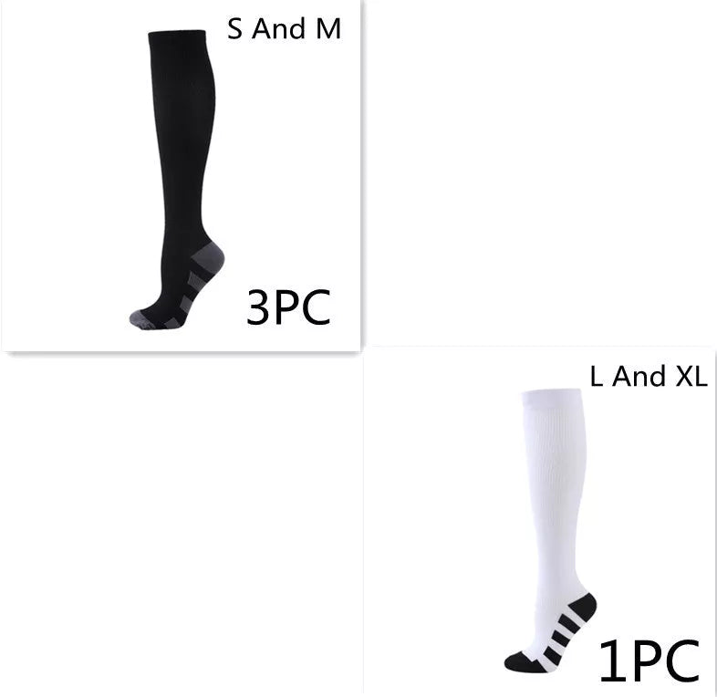 Athletic compression socks with three-bar design for men and women