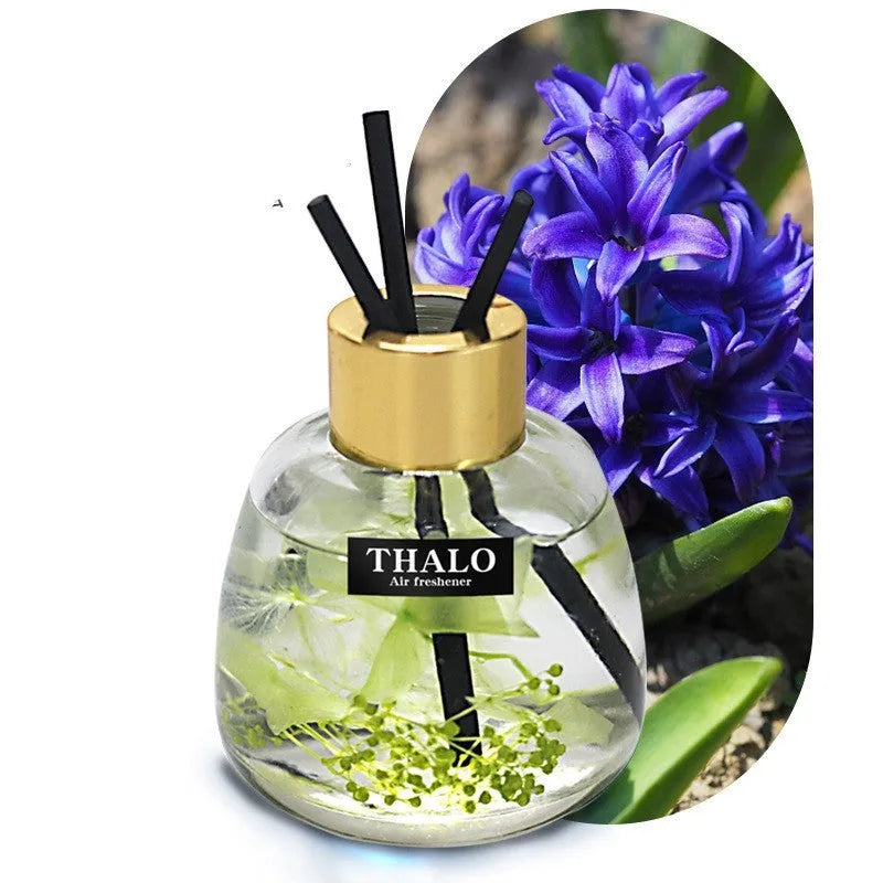 Glass car perfume ornament bottle with loose incense in six scent options for vehicle decoration