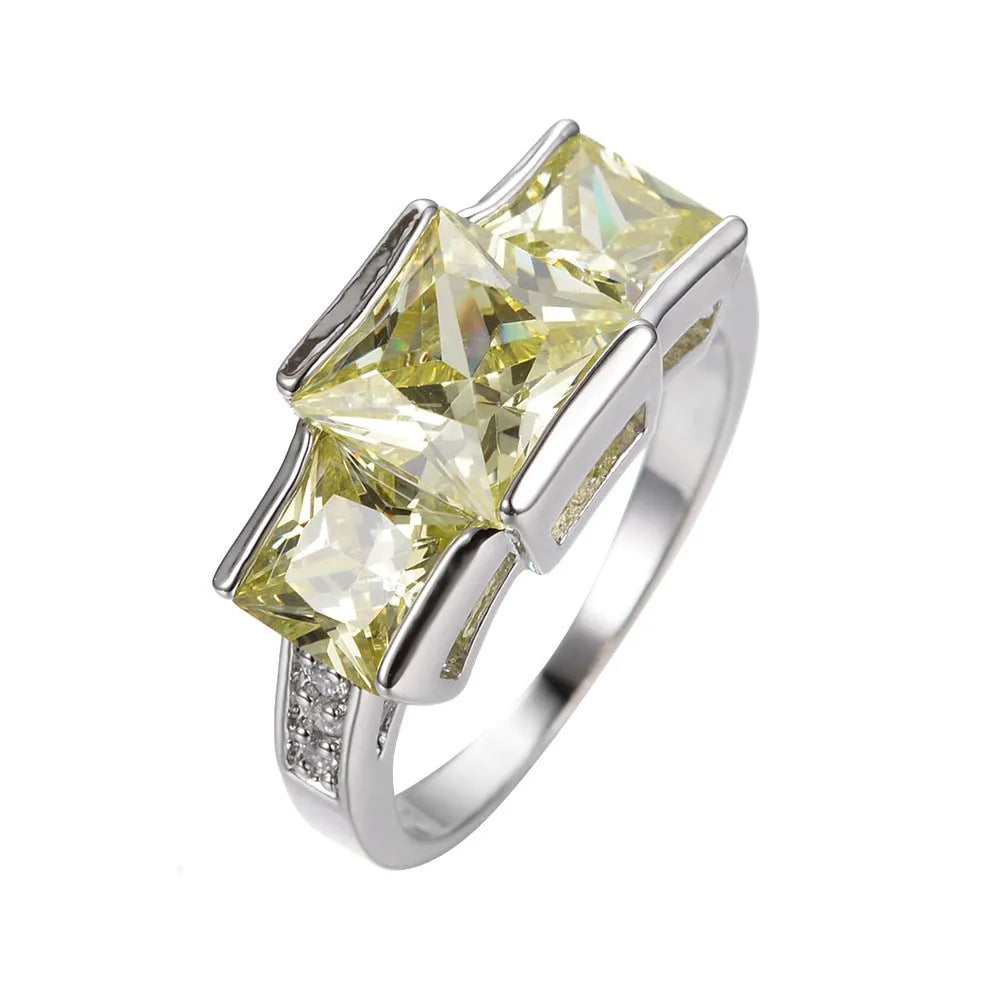 Copper ring with geometric design and electroplated finish in multiple colour options