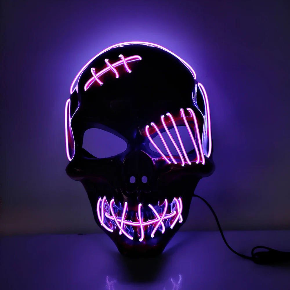 Scar one-eyed pirate LED Halloween mask with bloody details and cold light illumination