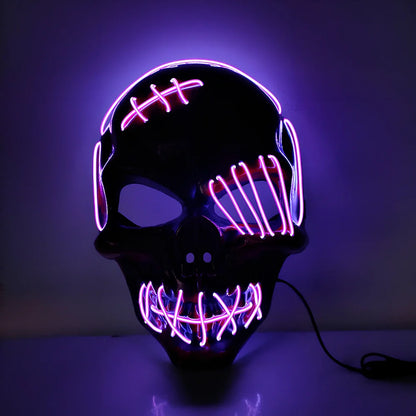 Scar one-eyed pirate LED Halloween mask with bloody details and cold light illumination