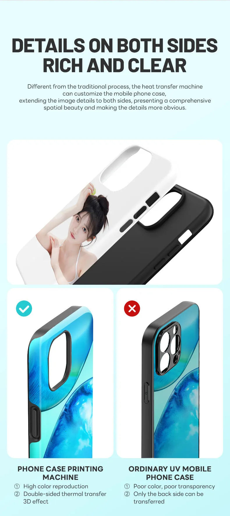 Metal phone case heat transfer printing press machine for custom decoration.