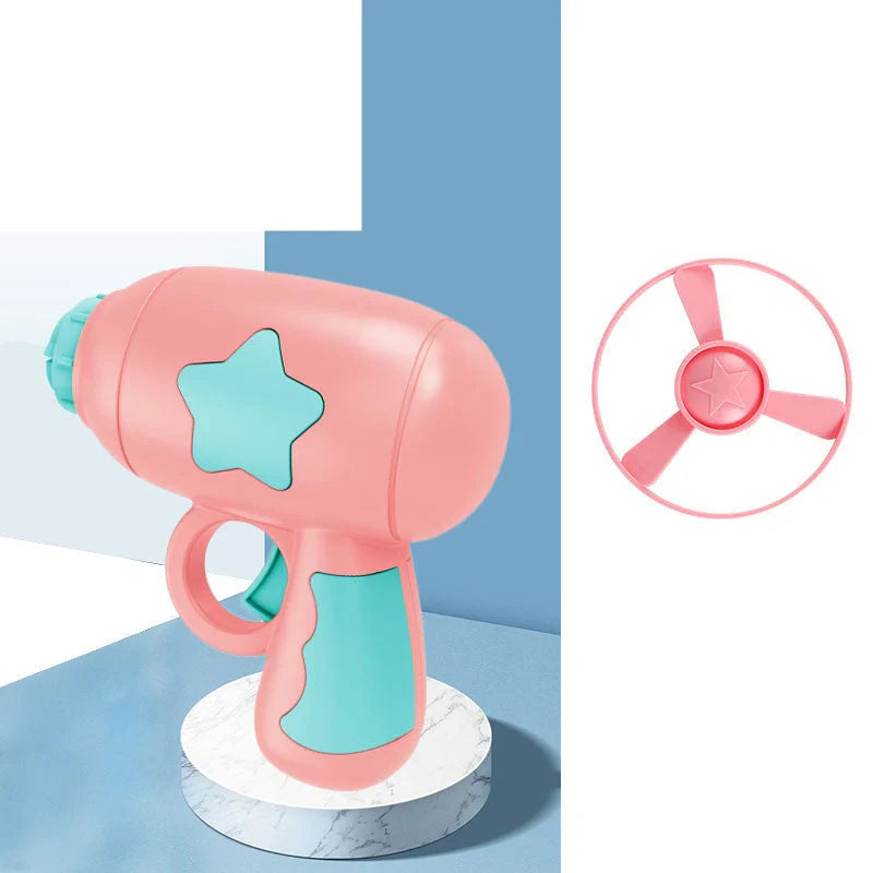 LED Light Flying Saucer Launcher Toy Set with flashing discs for pets and kids