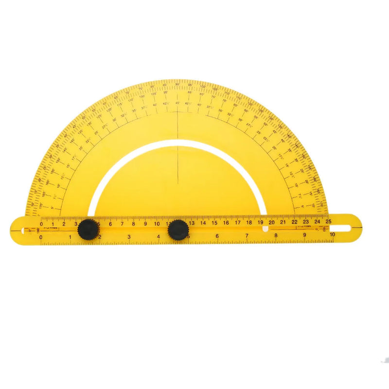 180 degree measuring arm angle finder tool with ABS plastic construction and 30cm scale for carpentry, tiling, and room corner measurement, includes four square and scale board functions