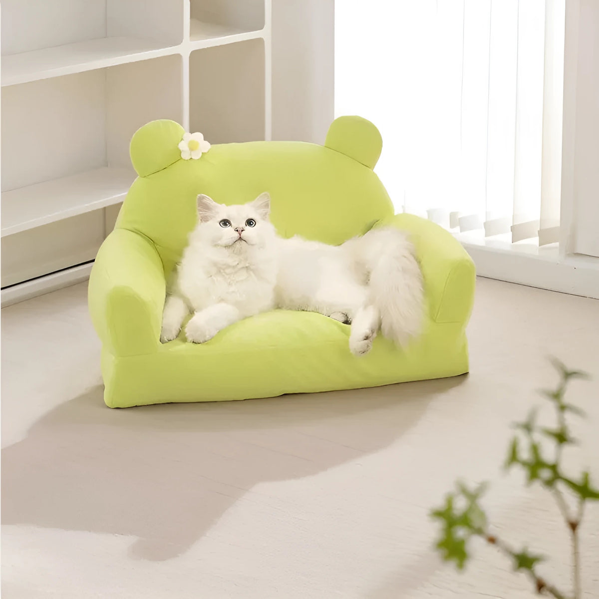 Large cloth cat nest 54x36x45cm in light green or light purple for indoor cats and small pets