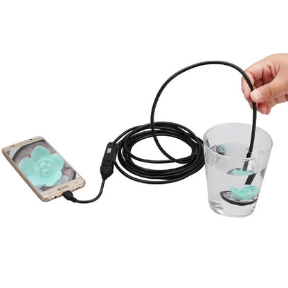 OWSOO USB endoscope camera with 5m cable, hook, magnet and side mirror attachments for inspection