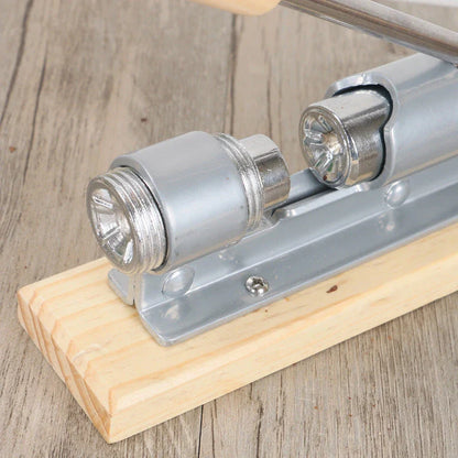 Heavy-duty nutcracker made of stainless steel and wood for crushing various nuts with ease