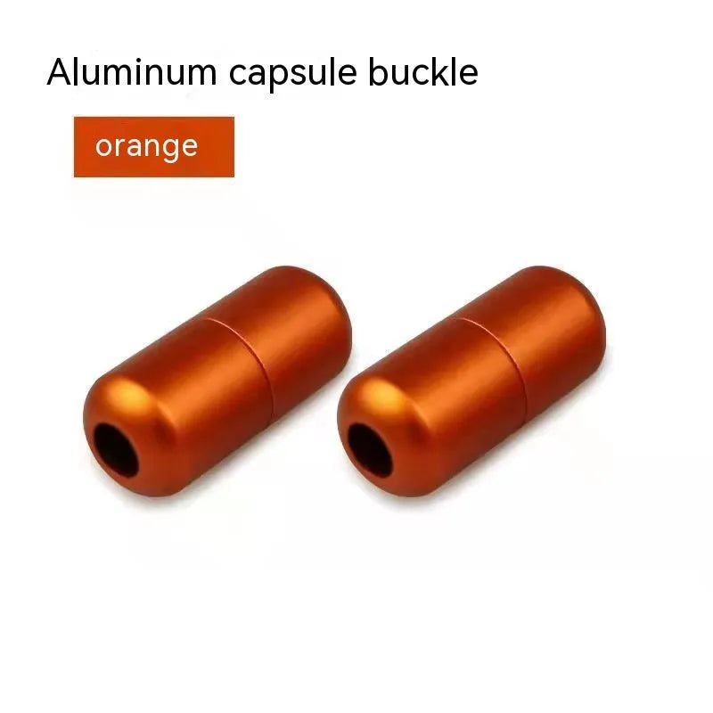 6mm metal capsule shoelace buckle pair in 15 colours including black, white, pink, red, gold, and copper finishes