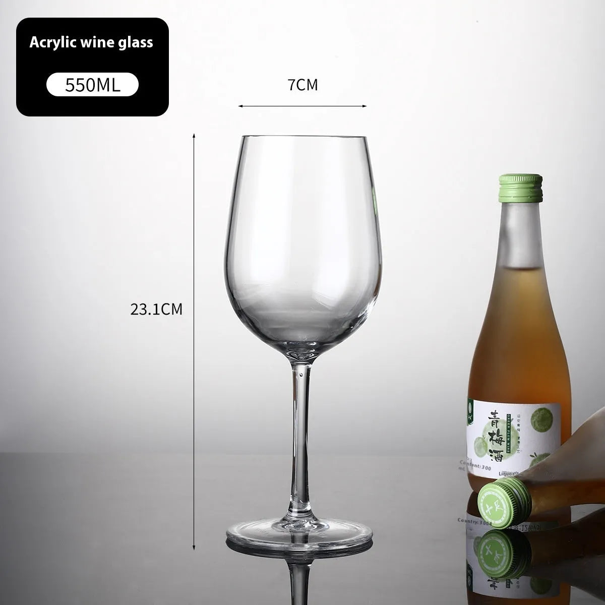 Clear acrylic wine bottle for milk tea and party drinks with drop-resistant plastic construction