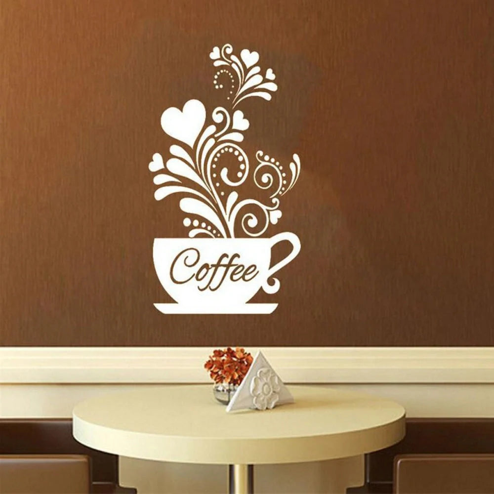 Elegant floral wall decal with a vibrant flower pattern to beautify kitchen walls