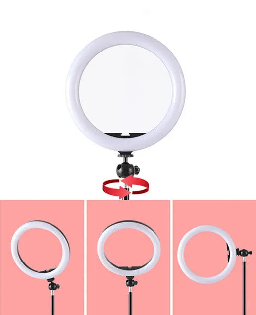 10-inch rotating ring selfie light with 19cm metal bracket for smartphone photography
