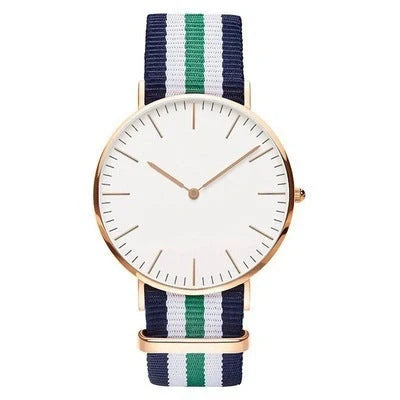 Nylon two-needle watch with quartz movement and stainless steel buckle