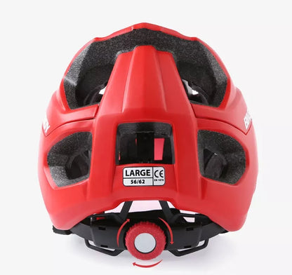 Adult mountain bike helmet in blue yellow, black, and black red yellow options