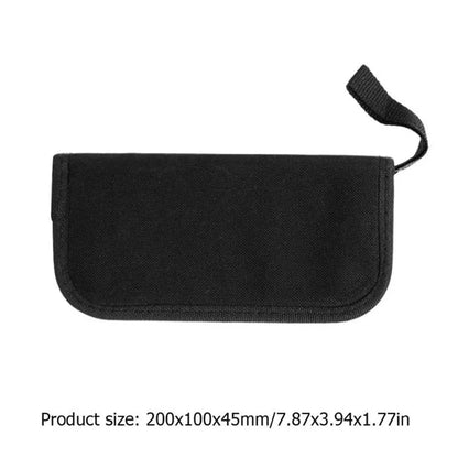 Black guitar repair kit with tools in a 200x100x45mm case for guitars, basses, mandolins, banjos
