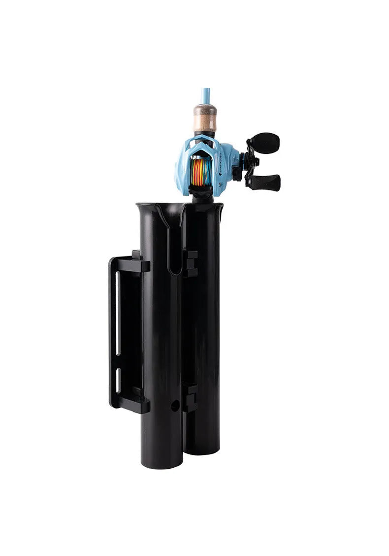 Plastic fishing rod rack with carbon clamp for motorcycle and electric bicycle mounting