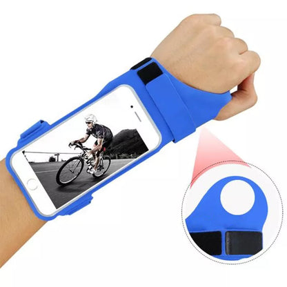 Waterproof sports armband for smartphones with card slot in black, green, blue, and rose red