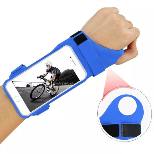 Waterproof sports armband for smartphones with card slot in black, green, blue, and rose red