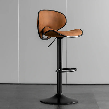 Scandinavian leather chair with height adjustment showing 60-80cm range and 45cm sitting width