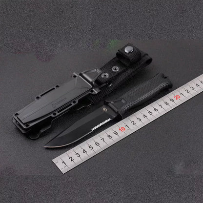 Wilderness Survival Jungle Adventure Diving Gaiter Knife with gun titanium coating and FRN handle