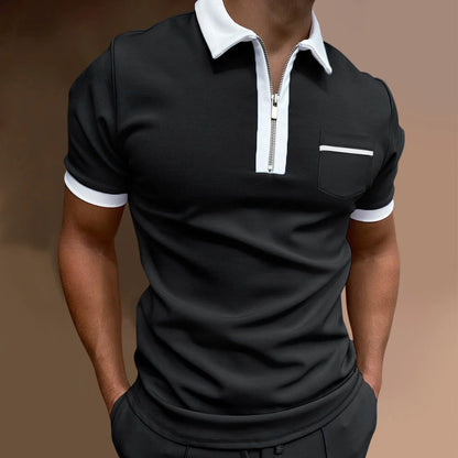 Men's slim fit lapel pocket T-shirt in various colors