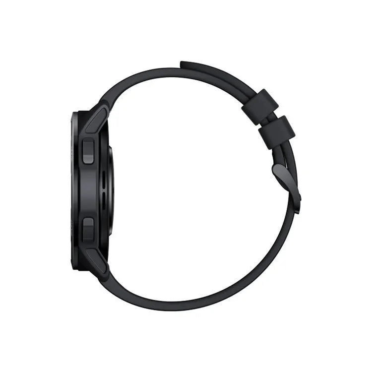Dual-band GPS smart watch with a 1.43-inch screen in black, white, or blue silicone strap colours.