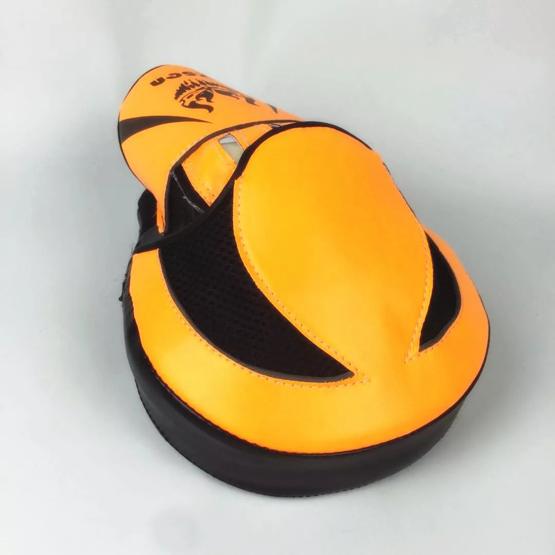Bright orange boxing training hand target for children made with durable PU material