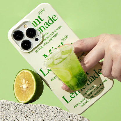 Yellow lemon print on a slim black TPU protective case for an iPhone.