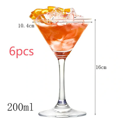 Creative transparent lead-free glass cup with seamless flat base for cocktails, 210ml capacity