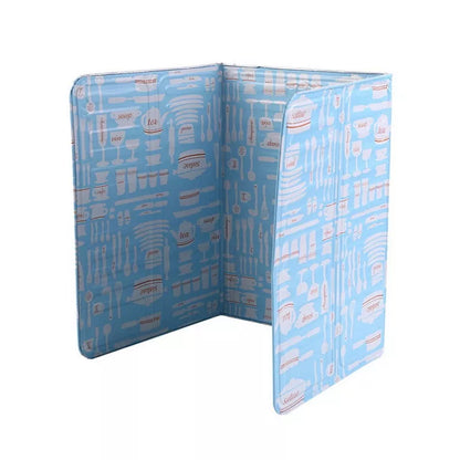 Kitchen oil splatter screen made of aluminum foil, foldable design, heat and oil proof
