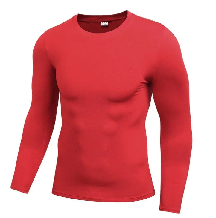 Men's quick-dry compression long sleeve top for enhanced workout performance