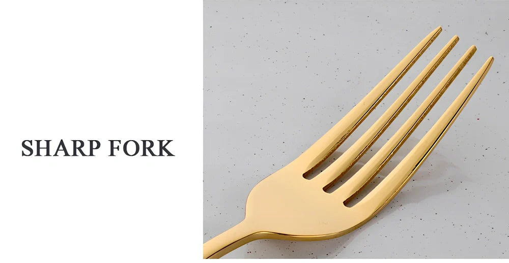 Four-piece stainless steel cutlery set with mirror polish finish, western style design