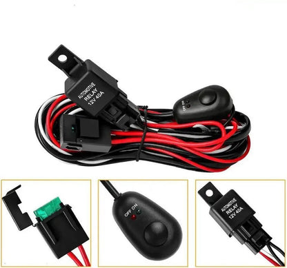 Automotive LED roof spotlight wiring harness with 2 metre silicone cable