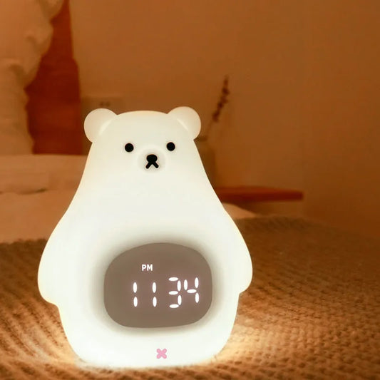 Great White Bear cartoon silicone night light with cross-mirror explosion style and remote control