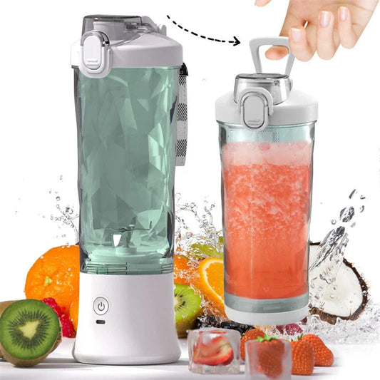 Powerful portable blender with 6-blade design for smoothies and shakes on the go