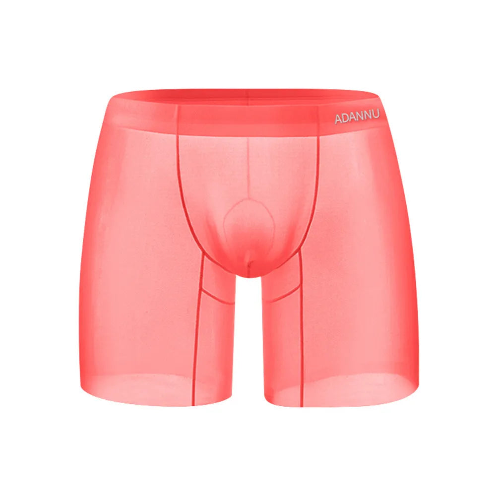 Orange seamless sports pants with U convex design and low waist for men